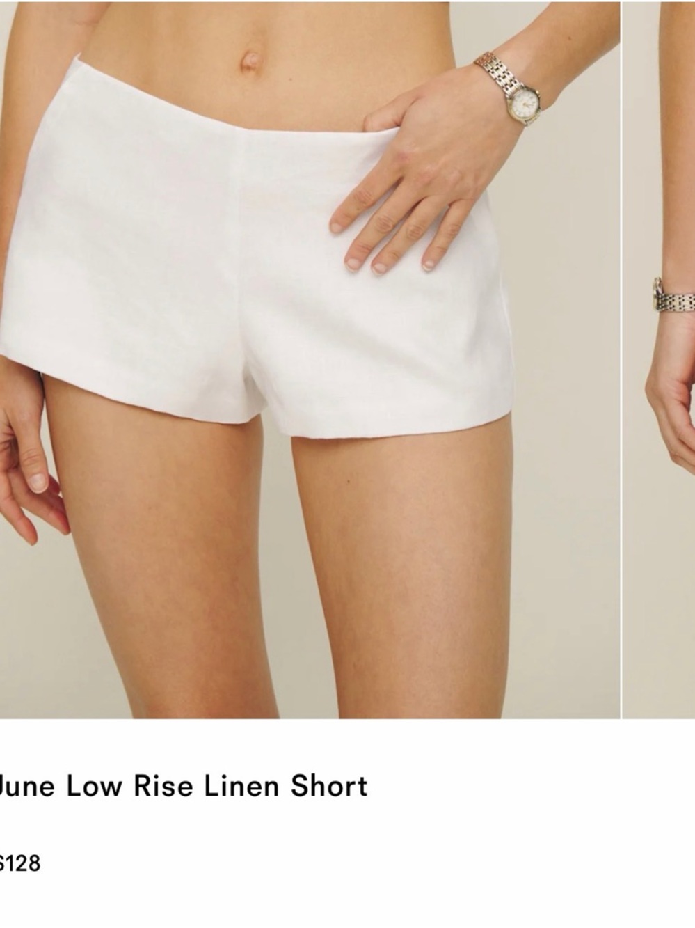 Low Rise Linen Shorts - Picture 2 of 4